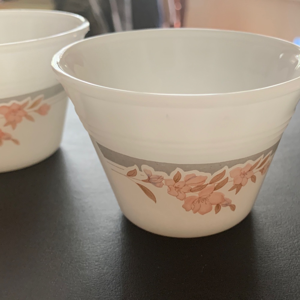 Vintage circa 1960s Indopal Opaline Glass Ramakin - set of 2 - set 2 of 3